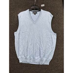 Brooks Brothers Sweater Vest Mens Size XL Light Blue Supima Cotton V-Neck